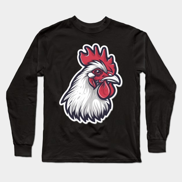 chicken rooster Logo Long Sleeve T-Shirt by Mary_Momerwids